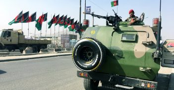 Afghan Military Forces Patrol in the streets of Kabul, which was under attack by Taliban almost everyday in the lead up to the elections. Source: Shutterstock.