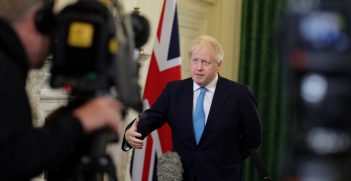 Prime Minister Boris Johnson in the Cabinet Room of No10 Downing Street, filming a clip to the media on his reaction after the EU Summit. Source: Andrew Parsons/No 10 Downing Street https://bit.ly/37KCIsH