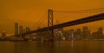 Smoke from the North Complex fire settling over San Francisco, turning the daytime sky a dark orange.
Source: Christopher Michel, https://bit.ly/3d8JNnd