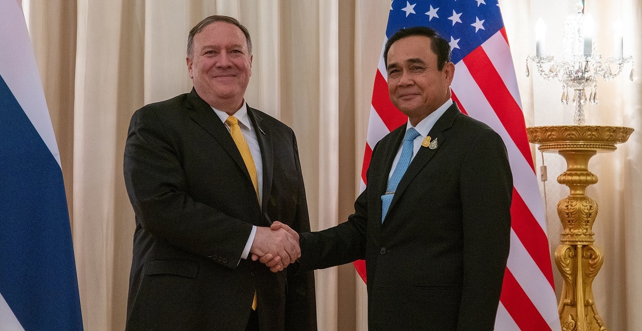 U.S. Secretary of State Michael R. Pompeo meets with Thai Prime Minister Prayut Chan-o-cha in Bangkok, Thailand, on August 2, 2019
Source: US Department of State, https://bit.ly/3jiYEht