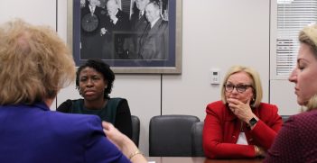 U.S. Senator Claire McCaskill meets with the leadership of the Kansas City’s Rose Brooks Center, an emergency shelter for women and children escaping domestic abuse and violence. Source: Senator Claire McCaskill https://bit.ly/34o7Qfr