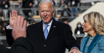 President of the Unites States Joseph R. Biden Jr. gives the Oath of Office during the 59th Presidential Inauguration at the U.S. Capitol, Washington, D.C. Source: JFHQ-NCR/MDW https://bit.ly/3prj7nh