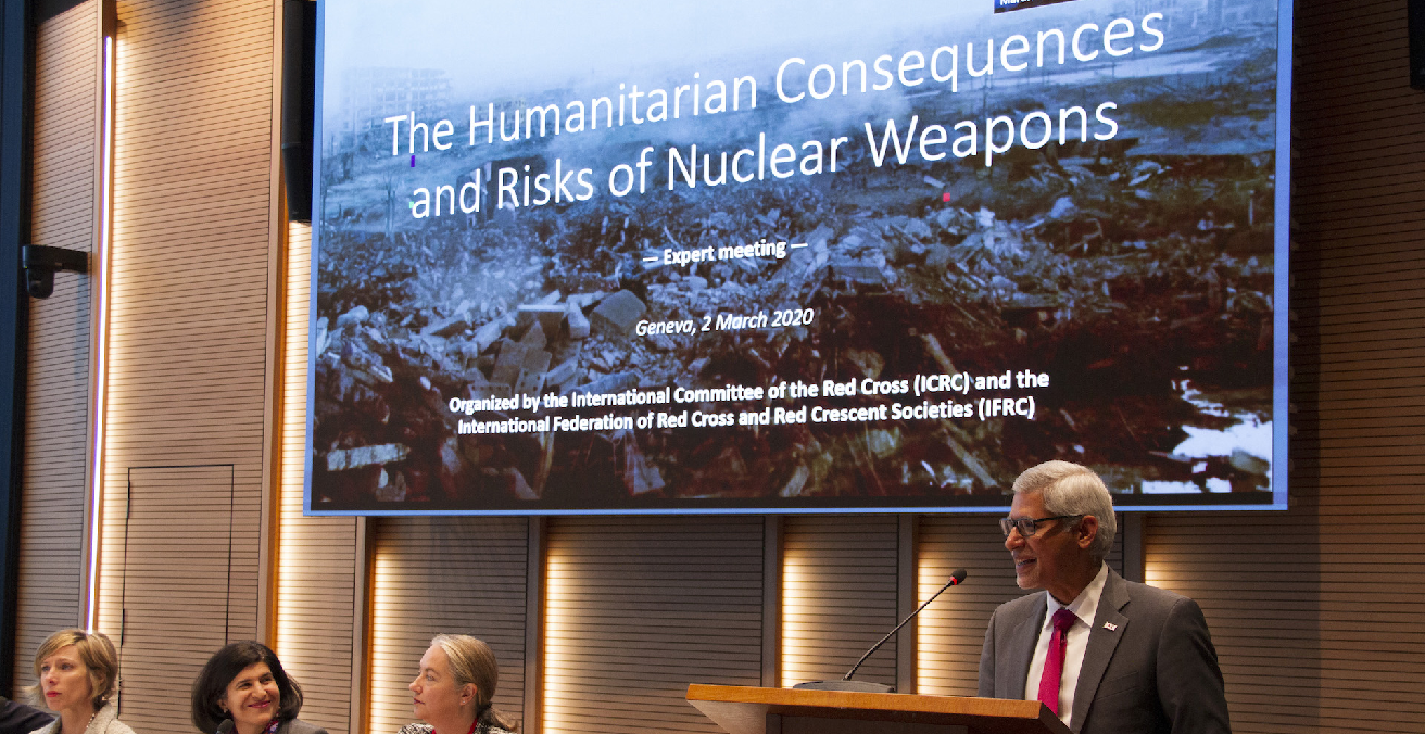 Humanitarian Impact of Nuclear Weapons 2020 conference. Source: International Campaign to Abolish Nuclear Weapons photostream https://bit.ly/3sGyk5P