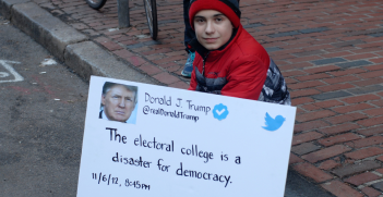 Banner depicting a tweet from Donald Trump. Source: 
Sasha Kimel https://bit.ly/39tQEXg