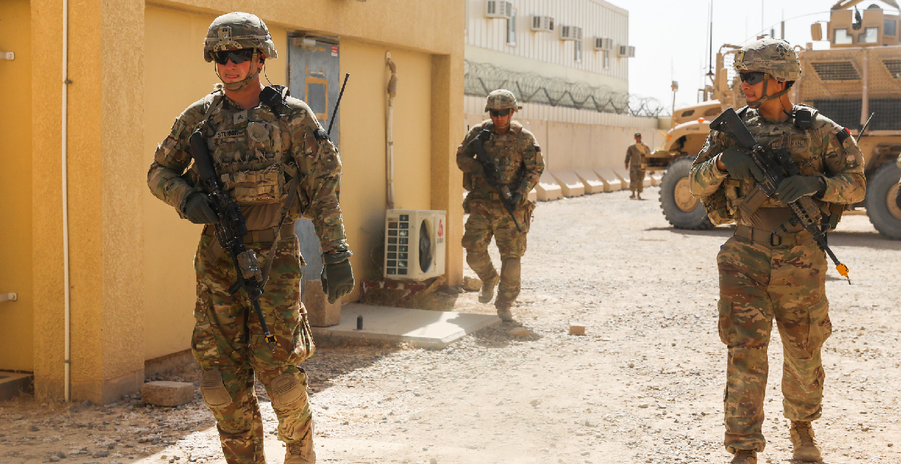 U.S. Army Soldiers from 1st Battalion, 12th Infantry Regiment, 2nd Infantry Brigade Combat Team, 4th Infantry Division, walk into a simulated village. Source: U.S. Department of Defense Current Photos https://bit.ly/3j3nXVa