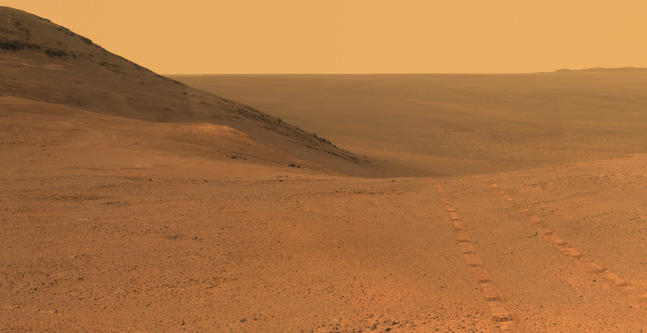 From Mars Rover: Panorama Above 'Perseverance Valley'. Source: NASA's Marshall Space Flight Center https://bit.ly/3uSBW60