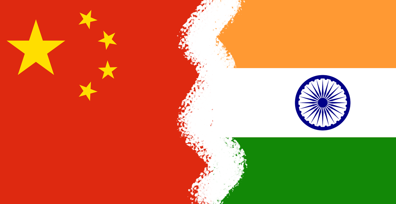 Flags of China and India. Source: Yiftaa https://bit.ly/3y7sGfH