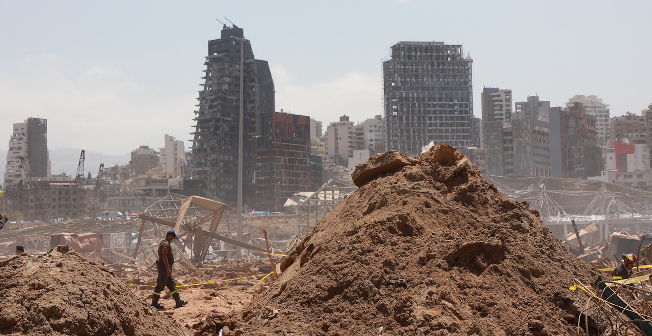 Beirut after the explosion in August 2020, photography Bernard Kahill, sourced from Flickr, https://bit.ly/3gbfRsS