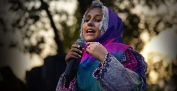 A young Afghan woman speaks at the Afghan Youth Voices Festival. Source: Afghan Youth Voices Festival https://bit.ly/3z2u0jX