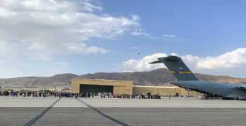 The United States Air Force at Hamid Karzai International Airport during evacuations