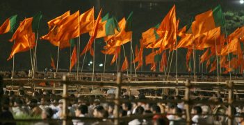 Party flags of Bharatiya Janta Party (BJP) and Shiv Sena on display in Mumbai. Source: Al Jazeera English https://bit.ly/3ErXjPu