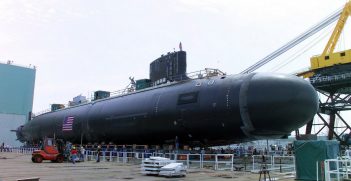 The U.S. Navy's newest and most advanced nuclear-powered attack submarine and the lead ship of its class, PCU Virginia (SSN 774) is moved outdoors for the first time at the General Dynamics Electric Boat shipyard. Source: Jim Forest https://bit.ly/2WqDDuO
