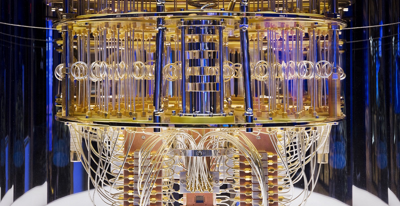 Interior of IBM Quantum computing system. Source: IBM Research https://bit.ly/3GLo9Da 