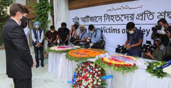 US Ambassador Earl Miller lays a wreath in honour of the victims of the 2016 Holey Artisan Bakery attack in Bangladesh, reaffirming the US commitment in our united effort to combat terrorism. Source: US Embassy Dhaka https://bit.ly/3g3xH17
