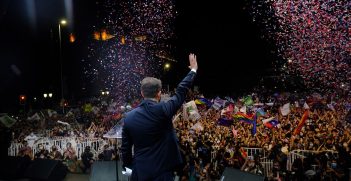 Gabriel Boric giving his victory speech at 2021 Chile Presidential Election. Source: Fotografoencampana https://bit.ly/3KXoSUW 