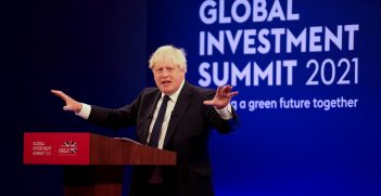 19/10/2021. London, United Kingdom. The Prime Minister,  Boris Johnson, attends the Global Investment Summit 2021 at The Science Museum London. Prime Minister Boris Johnson speaks during the Global Investment Summit at the Science Museum in London.  Picture by Tim Hammond / No 10 Downing Street https://bit.ly/3rjhhrP