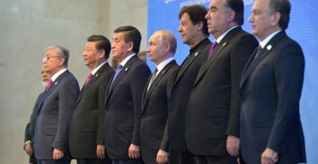 Several Central Asian States are represented at the Shanghai Cooperation Organisation, shown here at a meeting in 2019. Source: The Kremlin, Wikimedia, https://bit.ly/3qbuMZL.