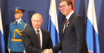President Putin shaking hands with President Vučić  of Serbia 2019.
Source: Presidential Press and Information Office.
https://bit.ly/3wlk6v6
