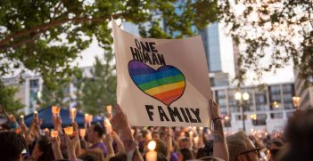 A vigil held for the Pulse nightclub shooting. Source: Stancy Media, Flickr, https://bit.ly/3moCJZr