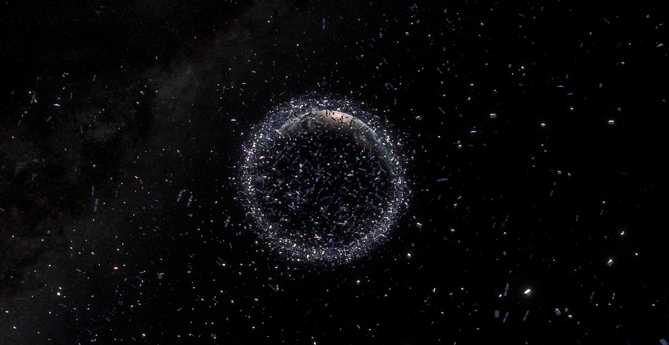 Visual representation of space debris surrounding Earth. Source: ESA/ID&Sense/ONiRiXEL, CC BY-SA 3.0 IGO https://bit.ly/3pQptOV