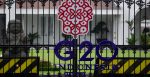 G20 Symbol on iron fence in Yogyakarta, Central Java, Indonesia. Source: Mang Kelin/Shutterstock.
