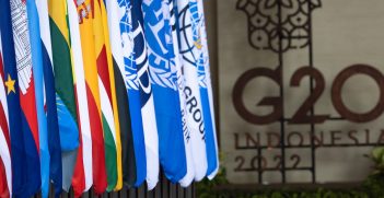 Flags of the G20 Summit Meeting in Bali, Indonesia. Picture by Simon Walker / No 10 Downing Street https://bit.ly/3UyvoFX