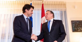 Prime Minister Justin Trudeau with Quebec Premier François Legault. Source: Adam Scotti/ http://bit.ly/3A2p1m0