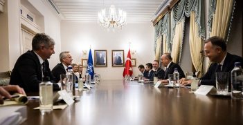 NATO Secretary General Jens Stoltenberg meets with the Minister of Foreign affairs of Türkiye, Mevlüt Çavuşoğlu. Source: NATO/http://bit.ly/3Z3KuoP