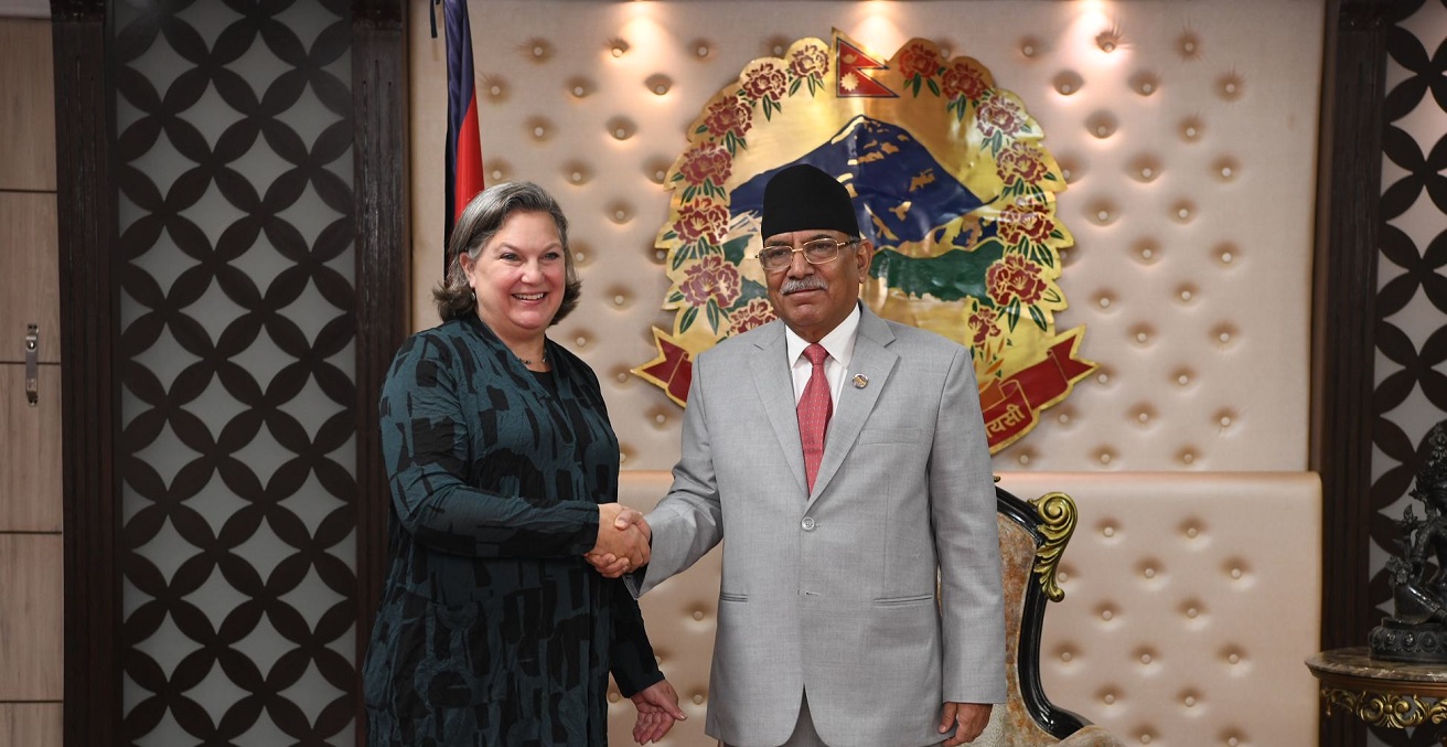 Under Secretary of State for Political Affairs Victoria Nuland meets with Nepali Prime Minister Dahal, on January 30, 2023. U.S. Department of State/http://bit.ly/3DVP2pa
