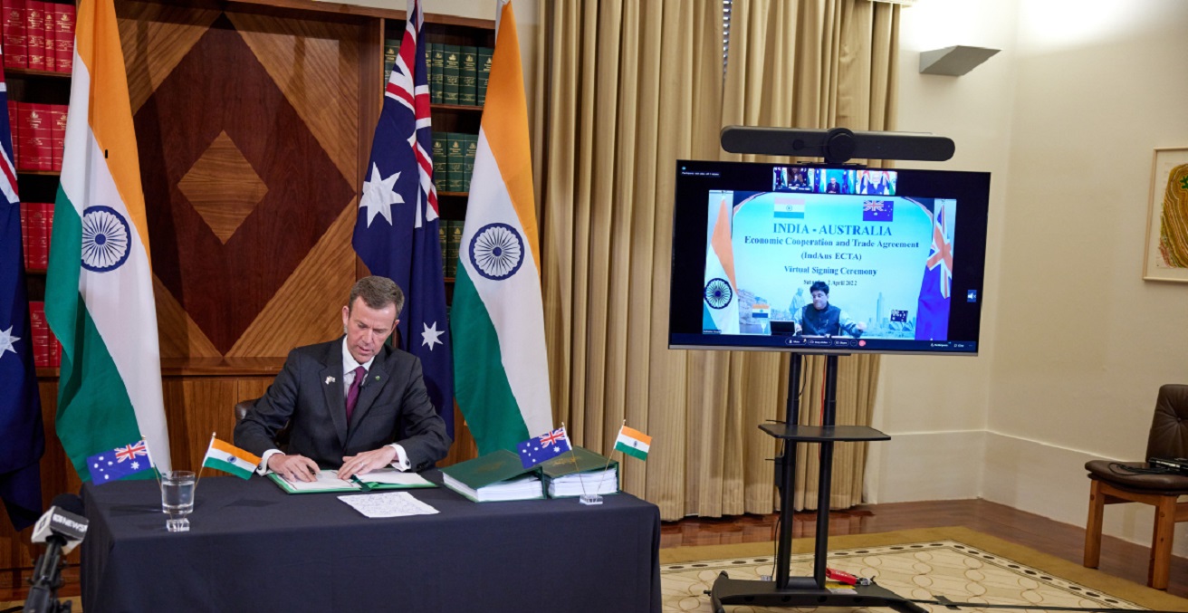 Australia-India Economic Cooperation and Trade Agreement Signing Melbourne. Source: DFAT/https://bit.ly/41OIrHe