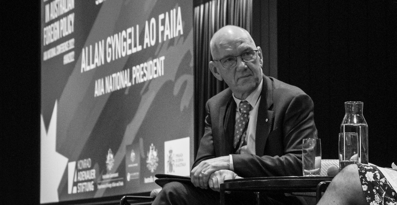 Allan Gyngell speaks at the AIIA National Conference in 2023.