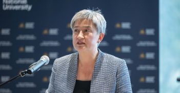 On Tuesday 7th March 2023, Senator the Hon. Penny Wong spoke at the Coral Bell School at ANU. In attendance was the newly announced Ambassador for First Nations People, Justin Mohamed. Source: DFAT/https://bit.ly/3IGh6iD