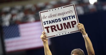Supporter of Donald Trump at a rally at Veterans Memorial Coliseum at the Arizona State Fairgrounds in Phoenix, Arizona. Source: Gage Skidmore/https://bit.ly/441vf1Z