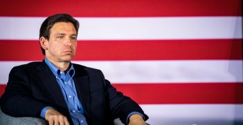 GILBERT, SOUTH CAROLINA - JUNE 2: Presidential candidate and Florida Governor Ron DeSantis listens to his wife speak to a crowd on June 2, 2023 in Gilbert, South Carolina. The governor had campaign stops scheduled for Beaufort, Columbia and Greenville on Friday. (Photo by Sean Rayford/Getty Images)