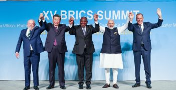 PM in a family photograph during the BRICS Leaders Retreat Meeting, at Johannesburg, in South Africa on August 23, 2023. Source: Office of the Pime Minister of India Photos / https://t.ly/VJ5Ua