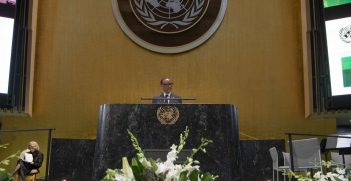 President Paul Kagame at the International Day of Reflection of the 1994 Rwanda Genocide, UN Headquarters New York, 12 April 2019. Source: Paul Kagame. / https://shorturl.at/aotIT 